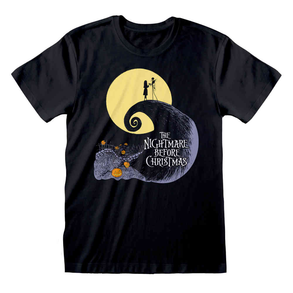 Disney The Nightmare Before Christmas - Silhouette Herren T-Shirt - Schwarz